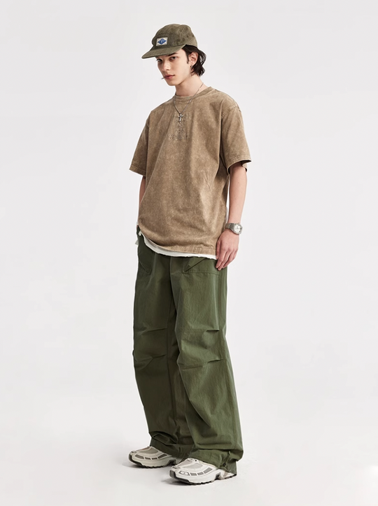 F3F Select Double Pleated Paratrooper Wide Leg Work Pants