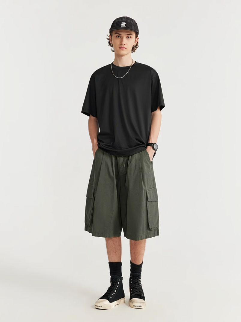 F3F Select Multi Pocket Two Tuck Wide Work Cargo Shorts