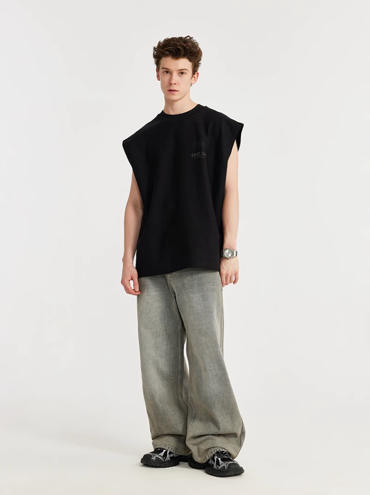 F3F Select Retro Wash Cut Wide Leg Jeans