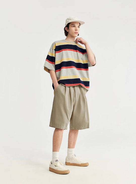 F3F Select Basic Solid Color Two Tuck Wide Shorts