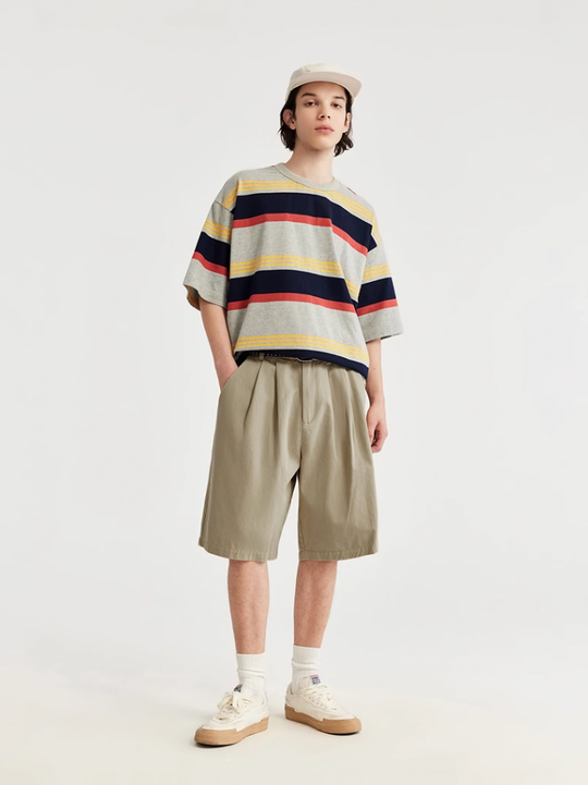 F3F Select Basic Solid Color Two Tuck Wide Shorts