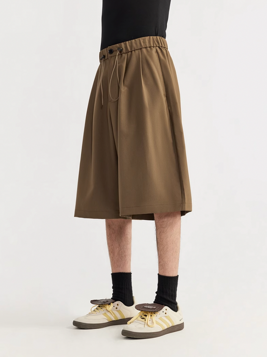 F3F Select Two Tuck Wide Legged Casual Suit Shorts