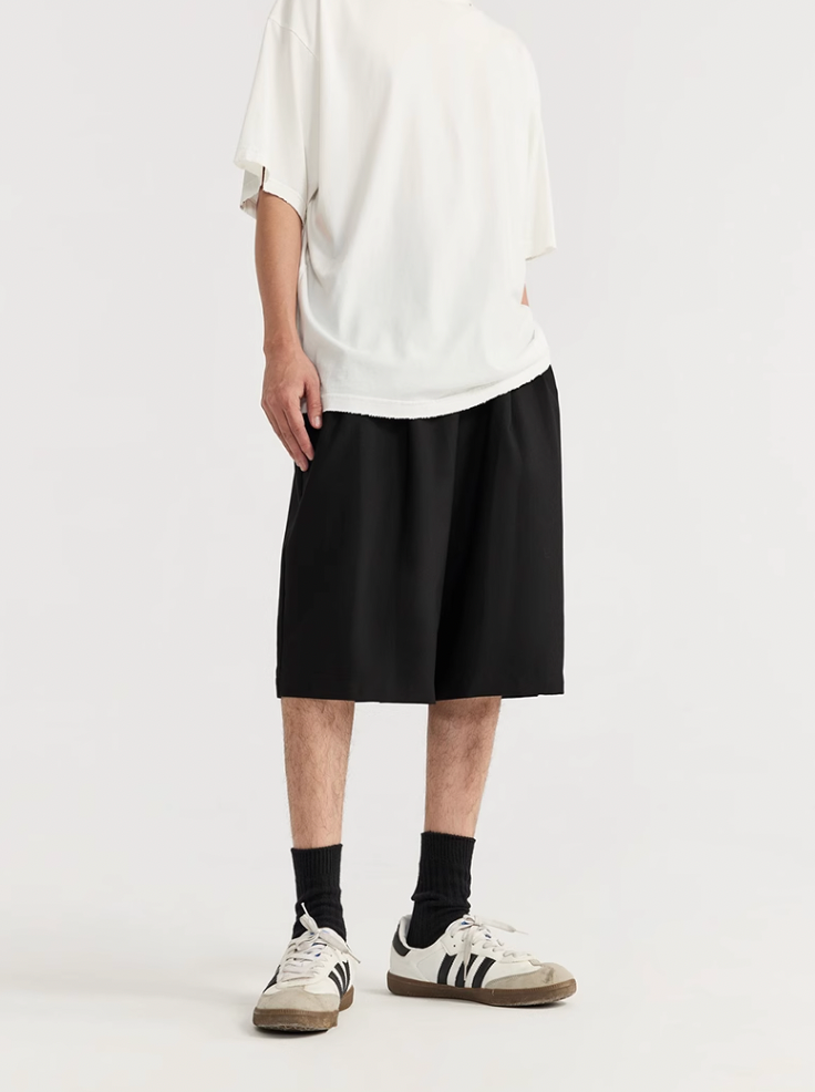 F3F Select Two Tuck Wide Legged Casual Suit Shorts