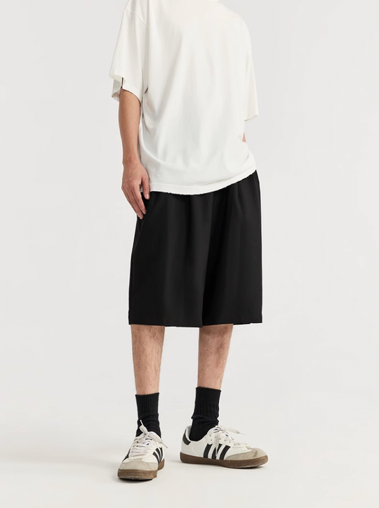 F3F Select Two Tuck Wide Legged Casual Suit Shorts