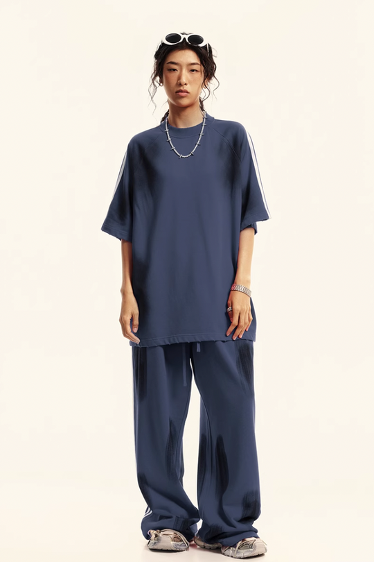 F3F Select Three Bars Spray Color Abrasion Wide Sweatpants