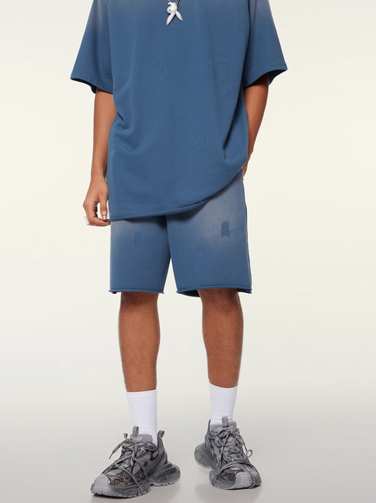 F3F Select Washed Distressed Cut Off Short Sweatpants