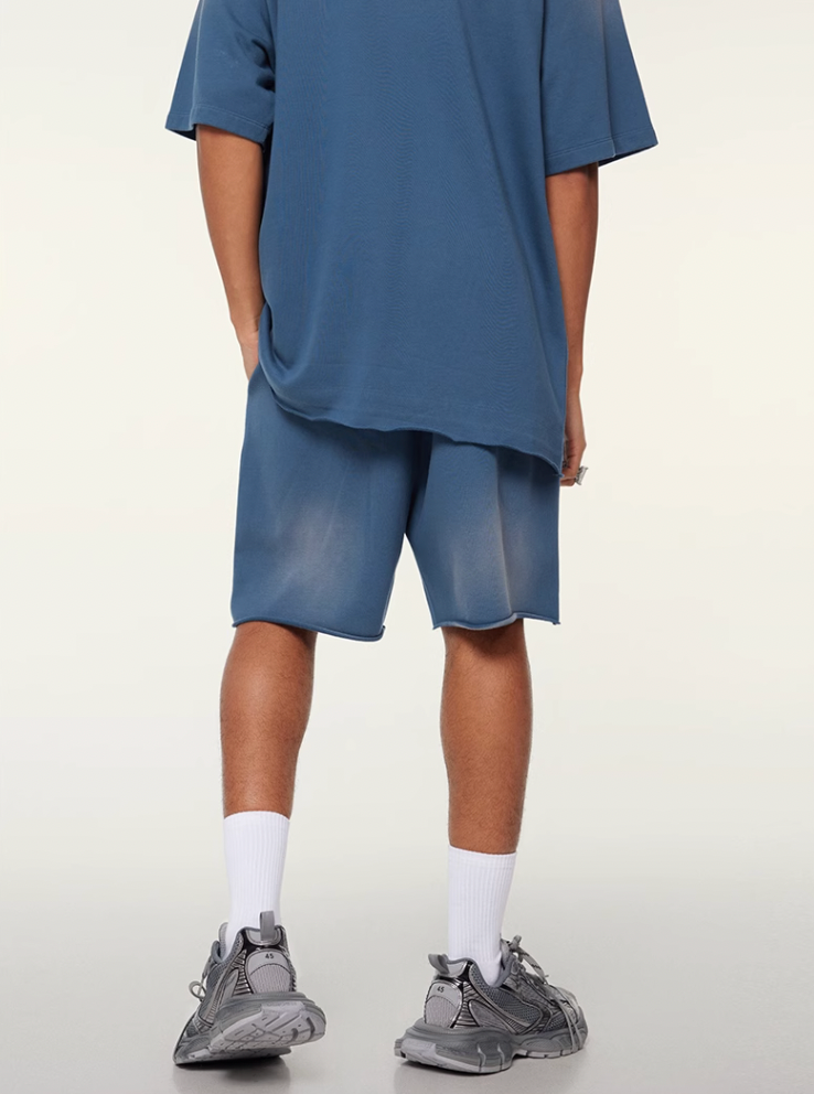 F3F Select Washed Distressed Cut Off Short Sweatpants