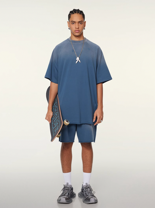 F3F Select Washed Distressed Cut Off Short Sweatpants