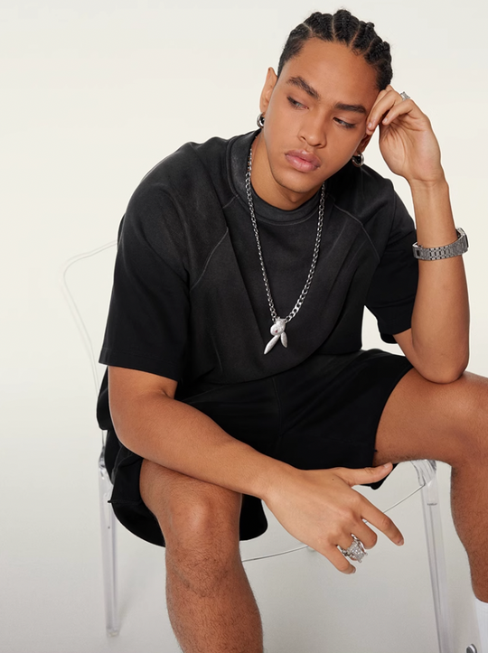 F3F Select Washed Distressed Cut Off Short Sweatpants