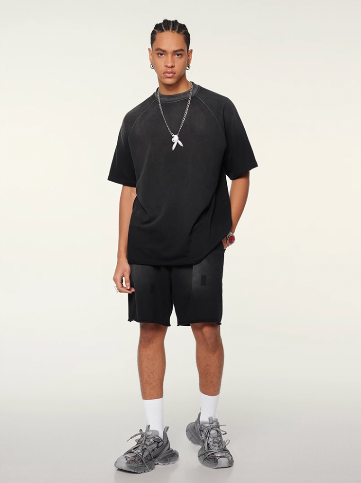 F3F Select Washed Distressed Cut Off Short Sweatpants