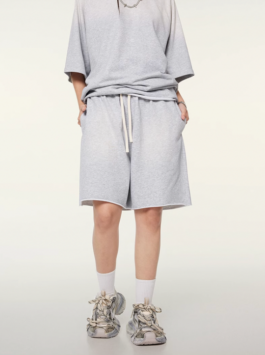 F3F Select Washed Distressed Cut Off Short Sweatpants