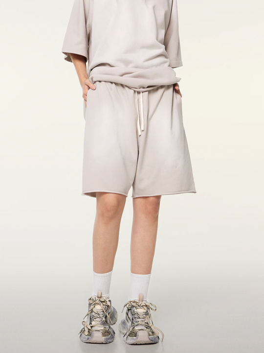 F3F Select Washed Distressed Cut Off Short Sweatpants