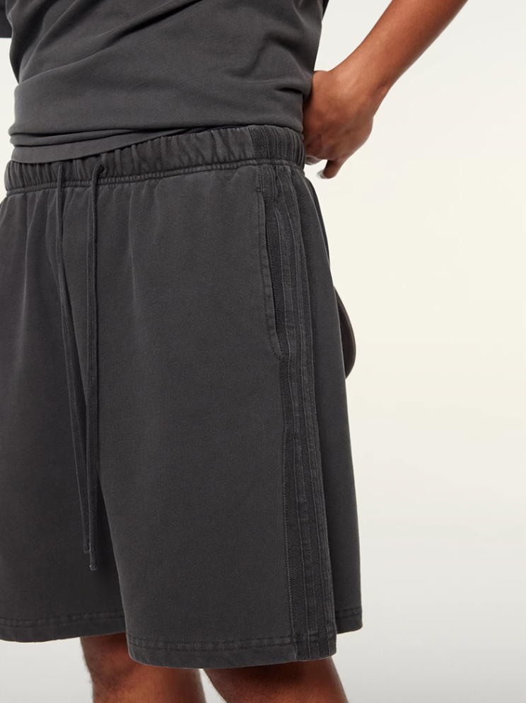 F3F Select Duty Washed & Old Spliced Striped Short Sweatpants