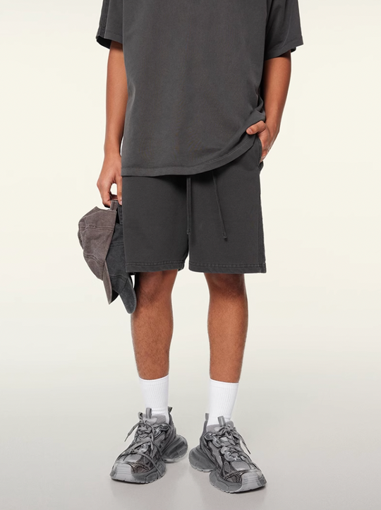 F3F Select Duty Washed & Old Spliced Striped Short Sweatpants