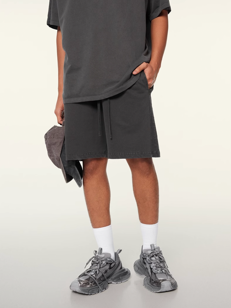 F3F Select Duty Washed & Old Spliced Striped Short Sweatpants