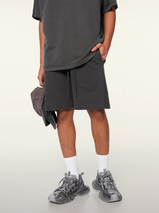 F3F Select Duty Washed & Old Spliced Striped Short Sweatpants