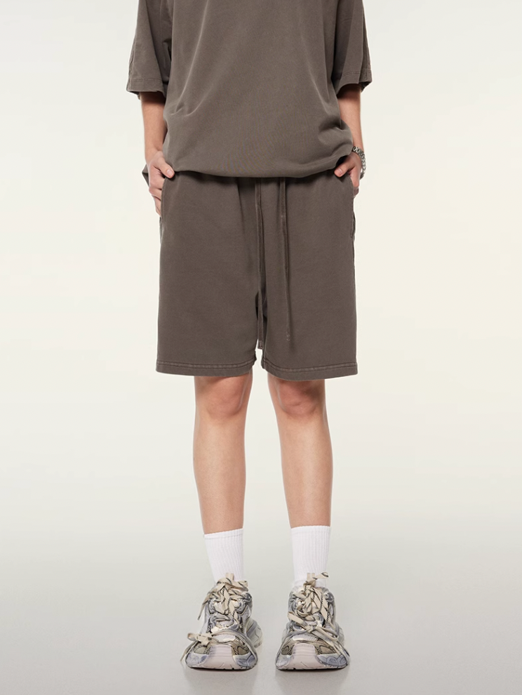 F3F Select Duty Washed & Old Spliced Striped Short Sweatpants