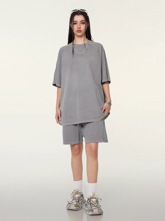 F3F Select Duty Washed & Old Spliced Striped Short Sweatpants