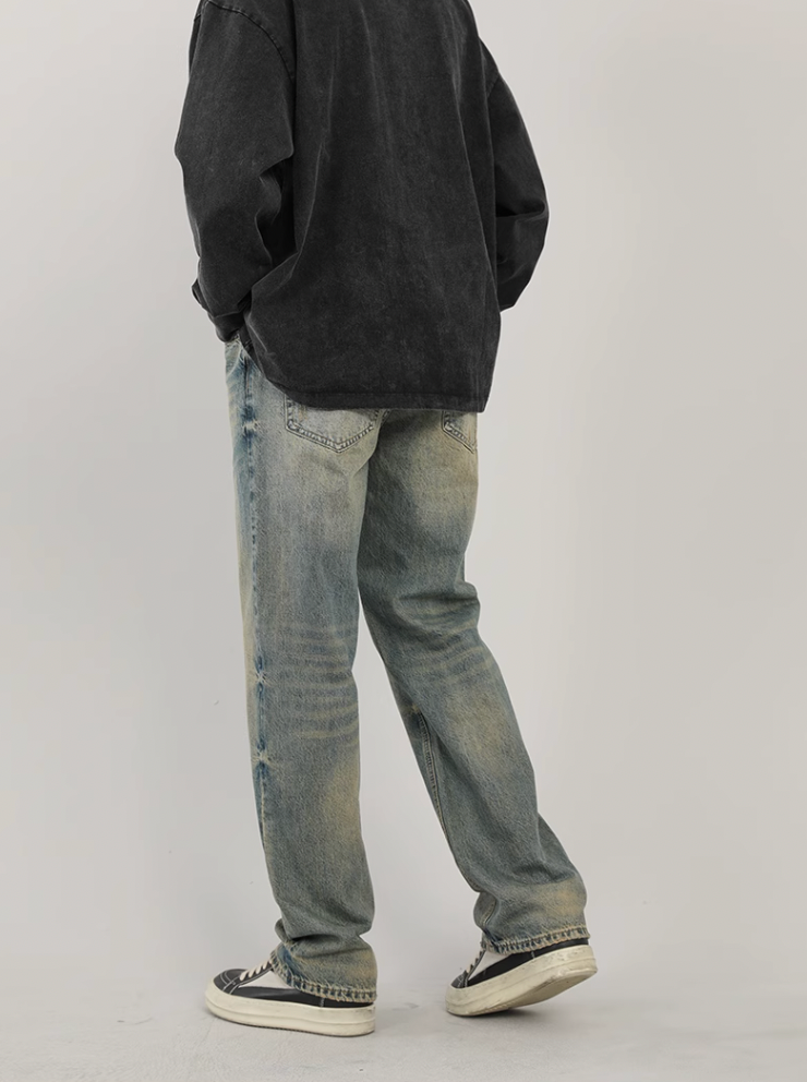 F3F Select Vintage Washed & Old Mud Dyed Blue Jeans
