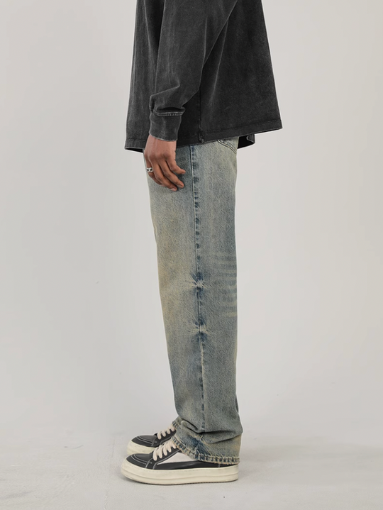 F3F Select Vintage Washed & Old Mud Dyed Blue Jeans