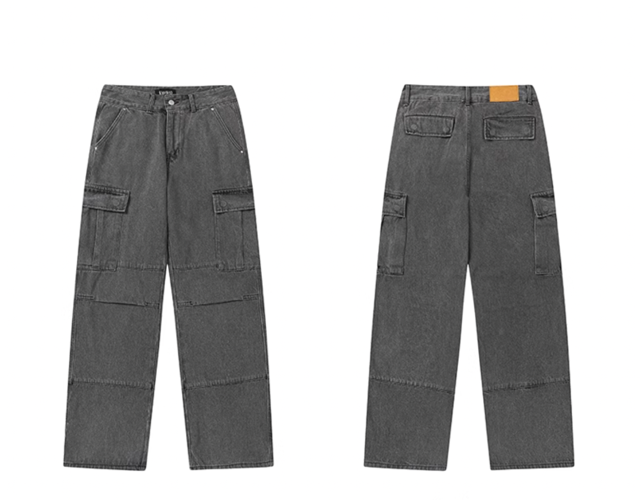F3F Select Washed Patchwork Multi Pocket Work Cargo Pants