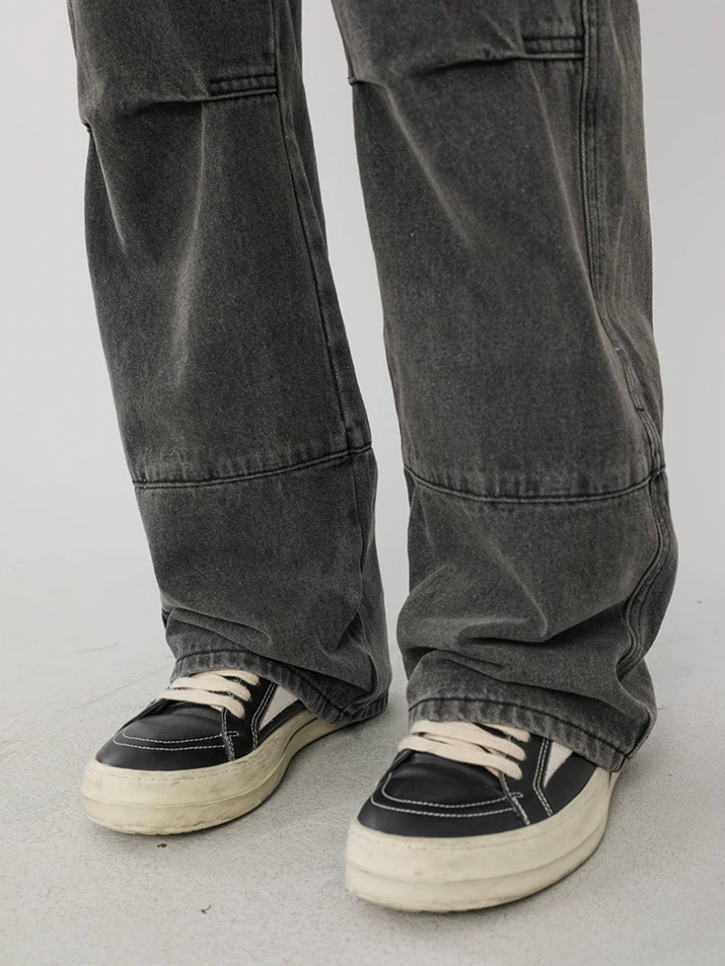 F3F Select Washed Patchwork Multi Pocket Work Cargo Pants