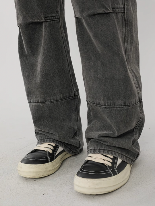 F3F Select Washed Patchwork Multi Pocket Work Cargo Pants