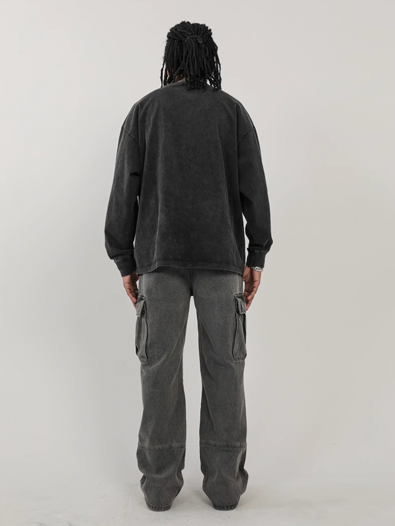 F3F Select Washed Patchwork Multi Pocket Work Cargo Pants