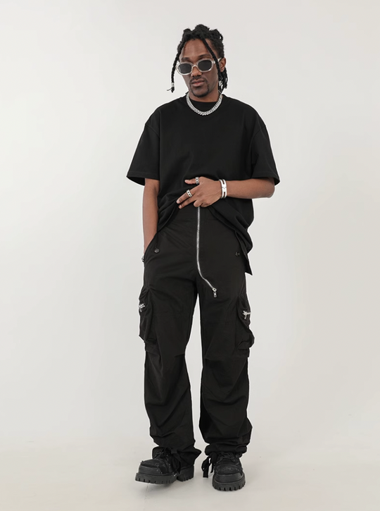 F3F Select Design Zipper Multi Pocket Pleated Work Cargo Pants