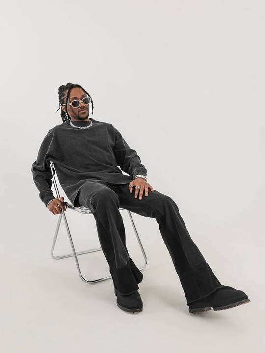 F3F Select Design Stitching Black Flare Jeans