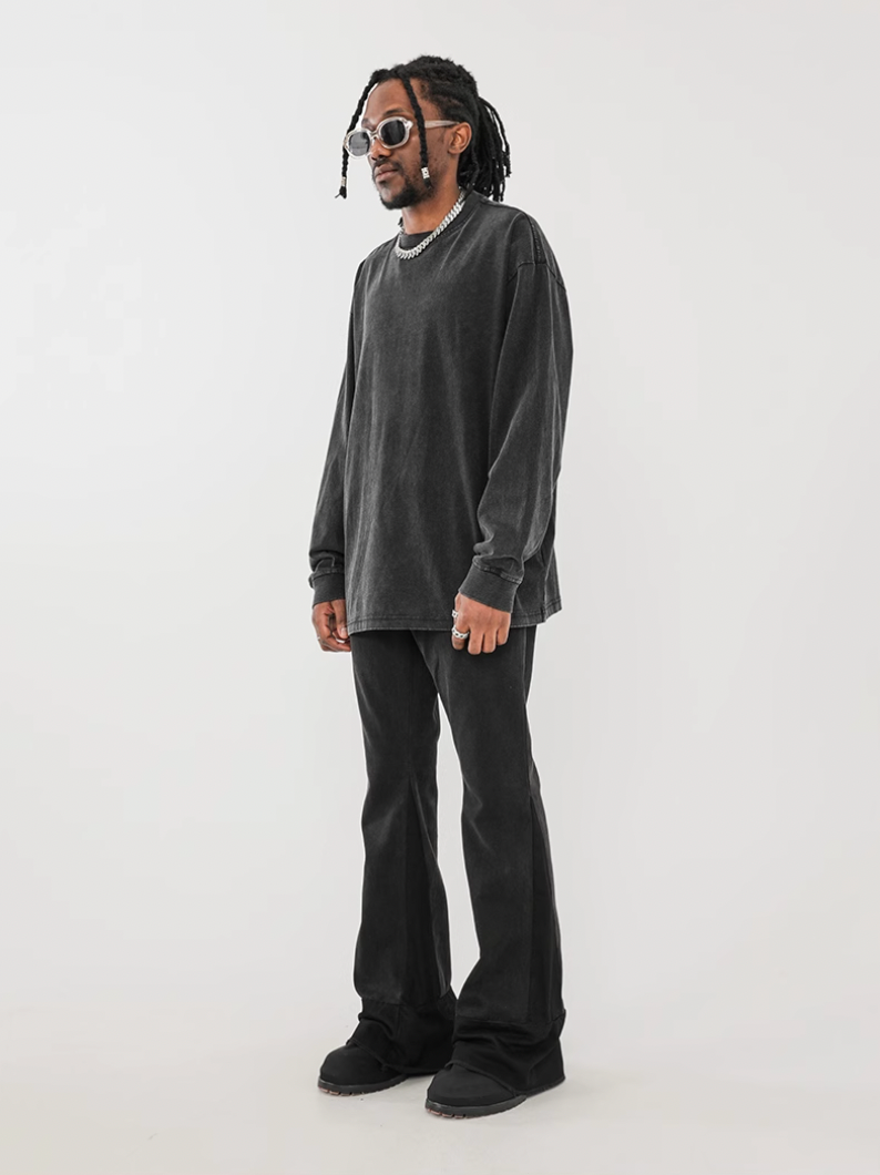 F3F Select Design Stitching Black Flare Jeans