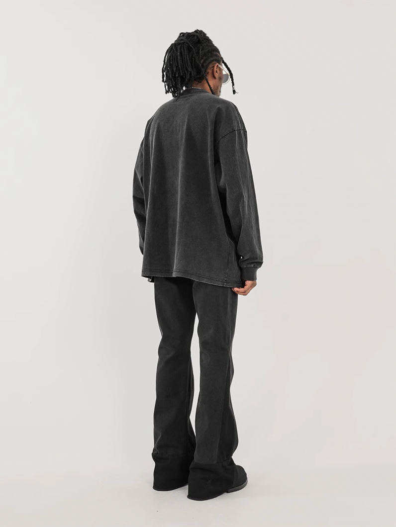 F3F Select Design Stitching Black Flare Jeans