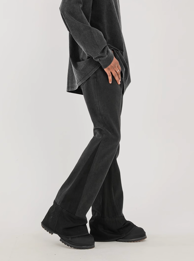 F3F Select Design Stitching Black Flare Jeans