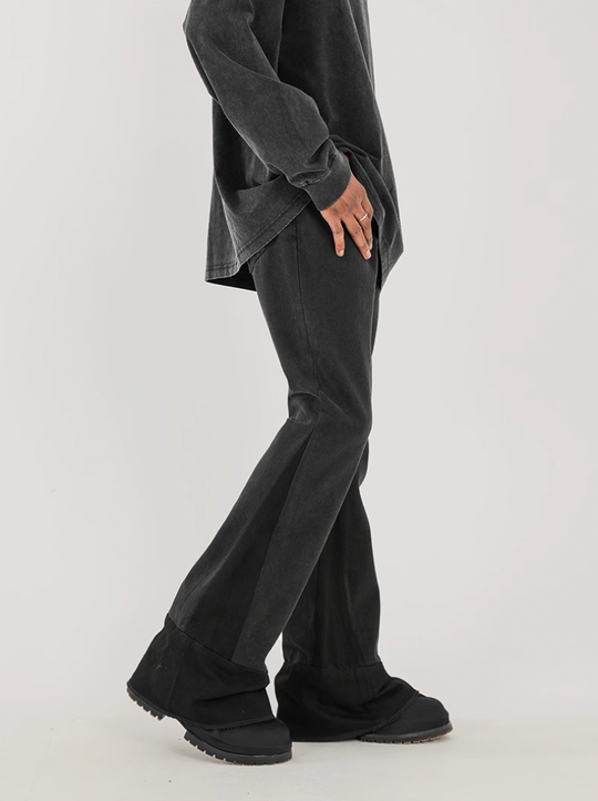 F3F Select Design Stitching Black Flare Jeans