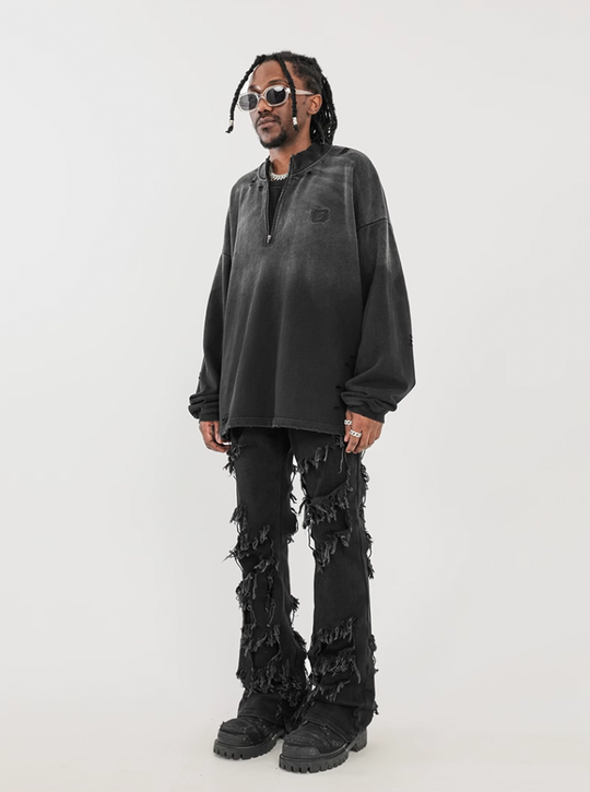 F3F Select High Street Fringe Destruction Black Micro Jeans