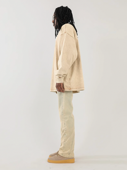 F3F Select Splicing Washed Yellow Mud Dye Jeans