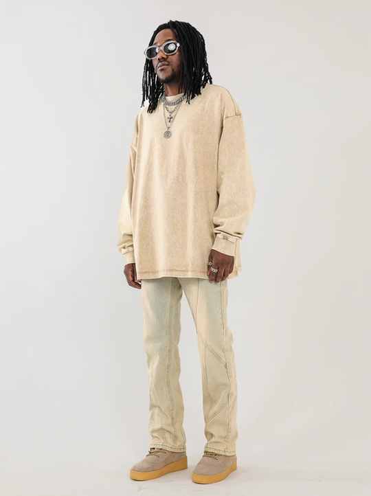 F3F Select Splicing Washed Yellow Mud Dye Jeans