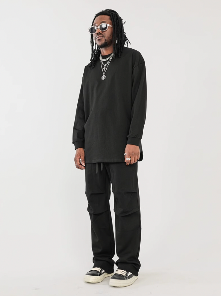 F3F Select High Street Pleated Design Drape Paratrooper Pants