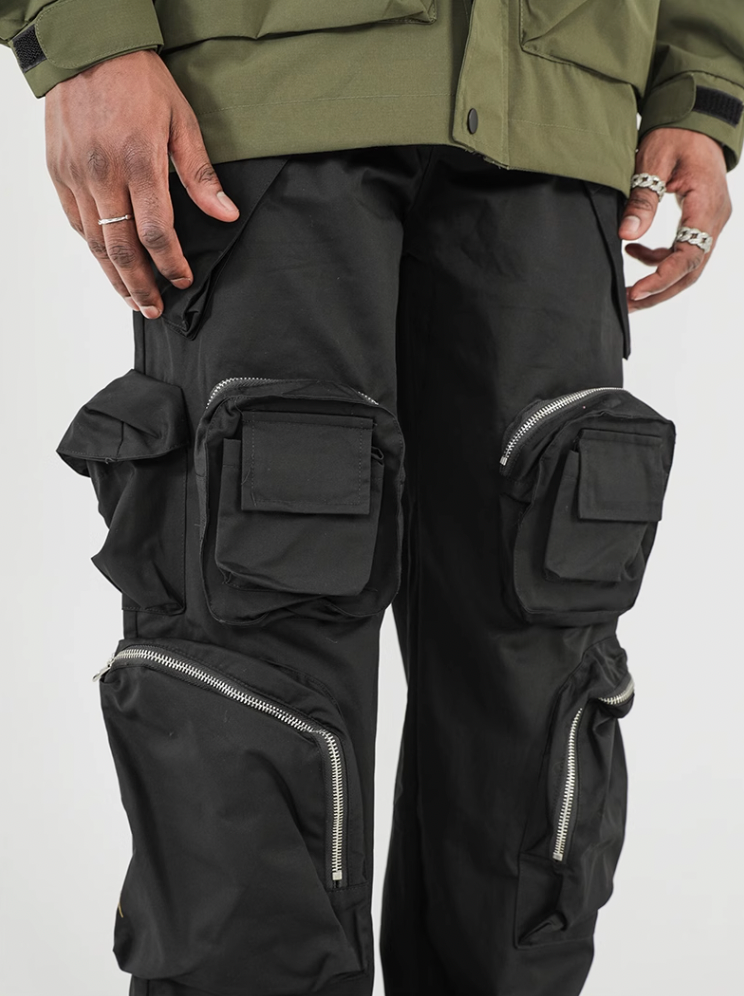 F3F Select Functional Multi Pocket Black Work Cargo Pants