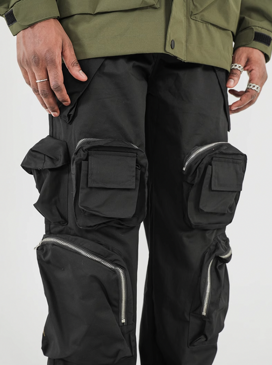 F3F Select Functional Multi Pocket Black Work Cargo Pants