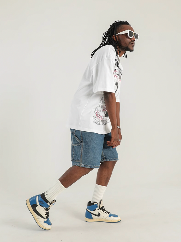 F3F Select Retro Blue Lumberjack Denim Work Shorts