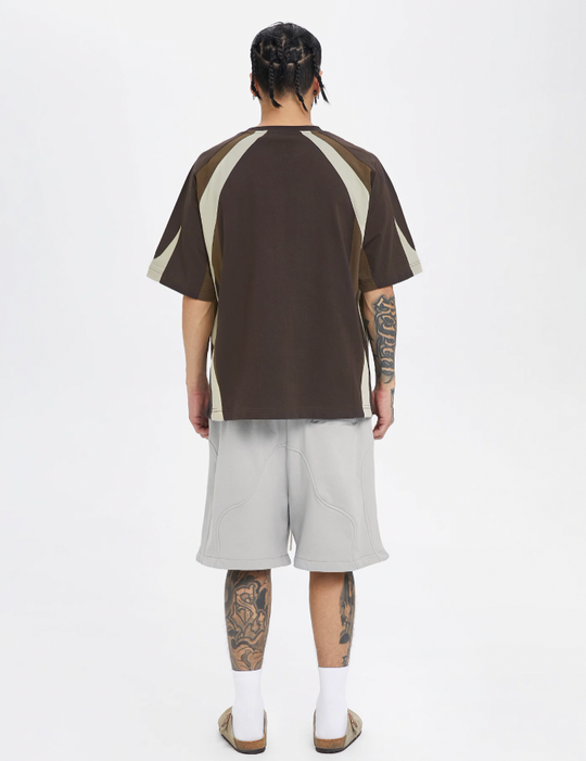 F2CE Deconstruction Stitching Contrast Color Printing Jersey Tee
