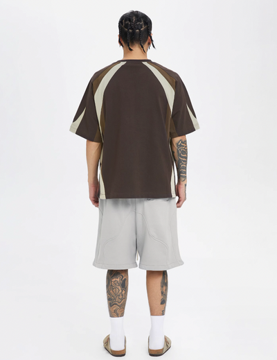 F2CE Deconstruction Stitching Contrast Color Printing Jersey Tee