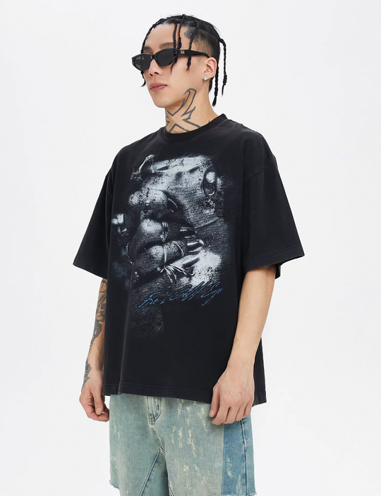 F2CE Heavy Washing Old Vintage Crush Printed Tee