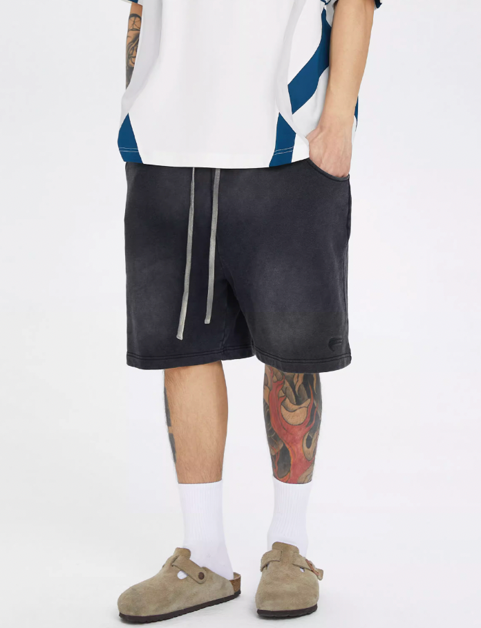 F2CE Gradient Distressed Basic Dirty Sweat Shorts