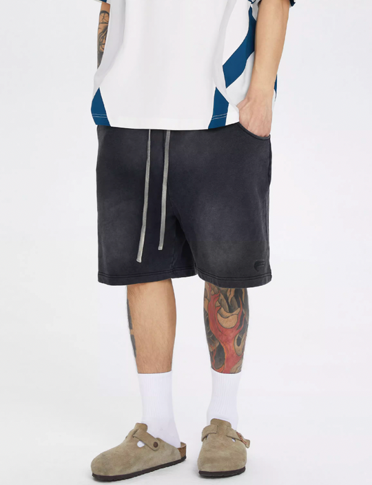 F2CE Gradient Distressed Basic Dirty Sweat Shorts