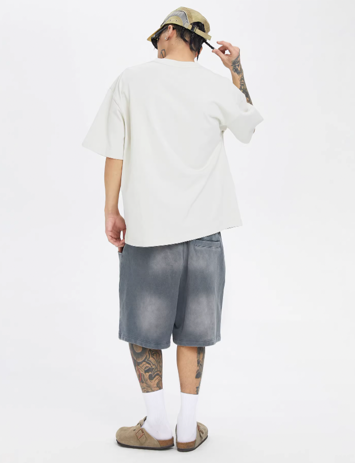 F2CE Gradient Distressed Basic Dirty Sweat Shorts