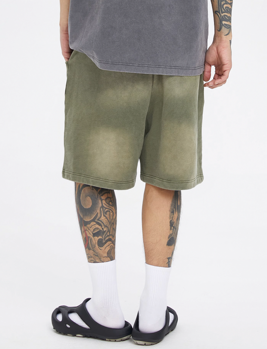 F2CE Gradient Distressed Basic Dirty Sweat Shorts