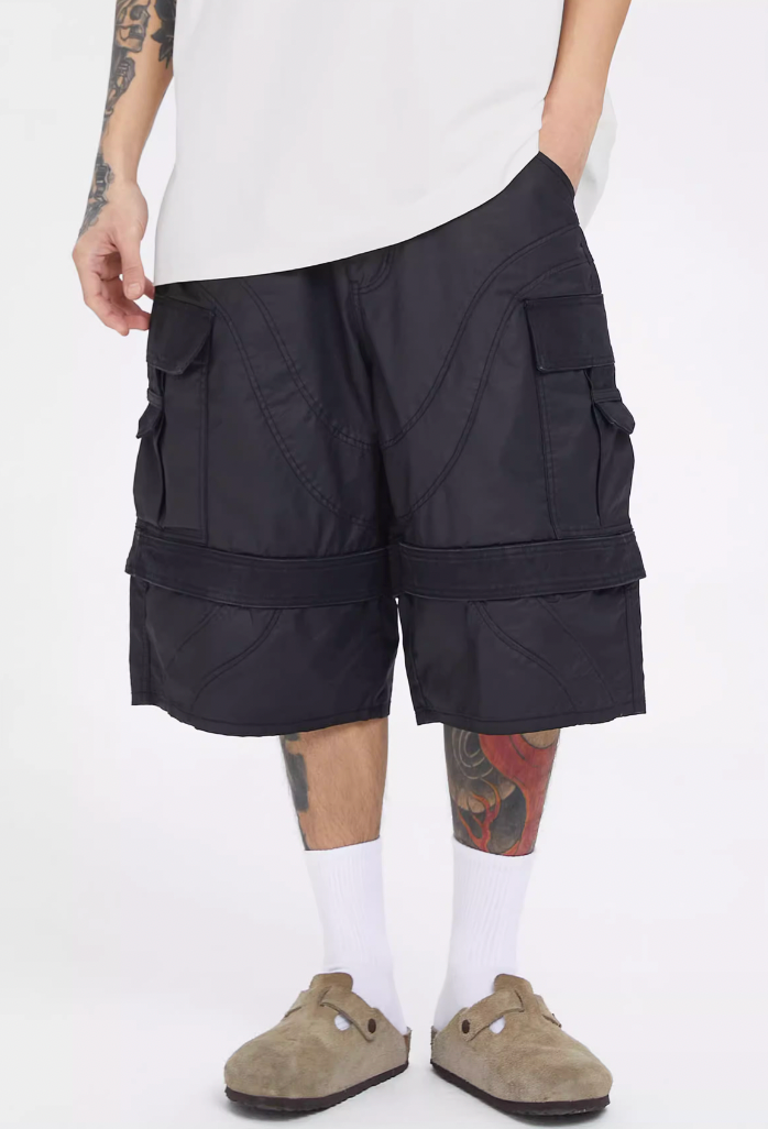 F2CE Brush Wax Coated Multi Pocket Work Cargo Shorts