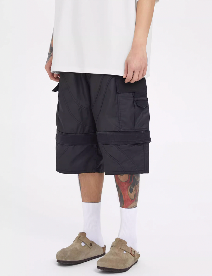 F2CE Brush Wax Coated Multi Pocket Work Cargo Shorts